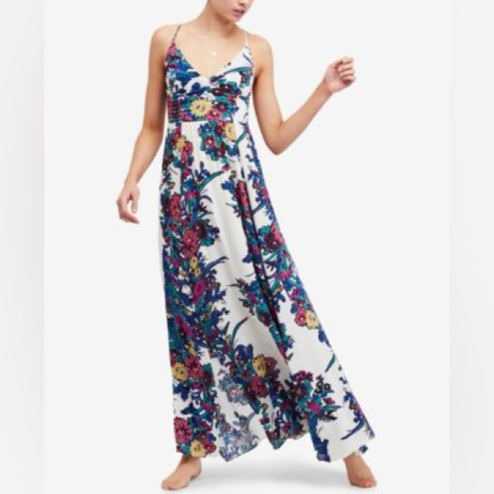 Free People Intimately Blue and Green Sleeveless Maxi Sundress - Picture 3 of 15